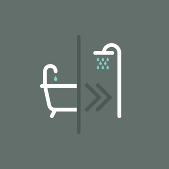 De la bainoire à la parois de douche