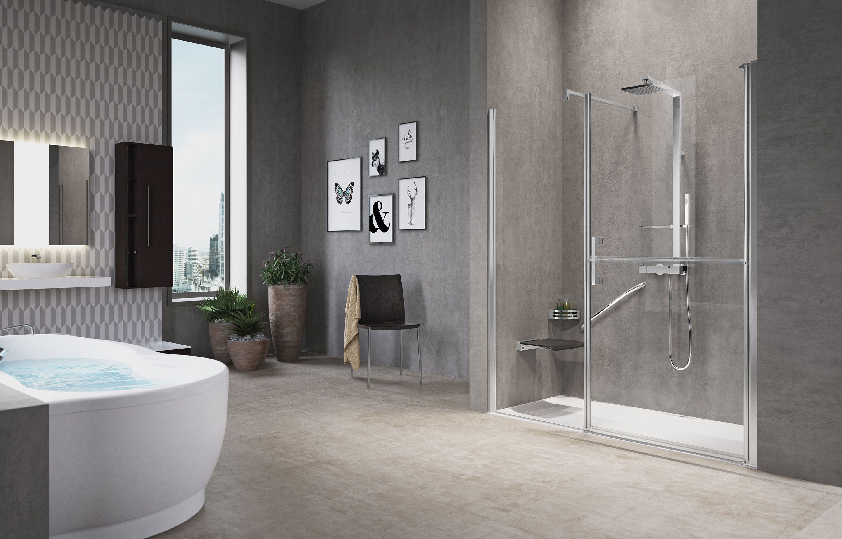 Parois de douche - Free 1 G+F en alignement
