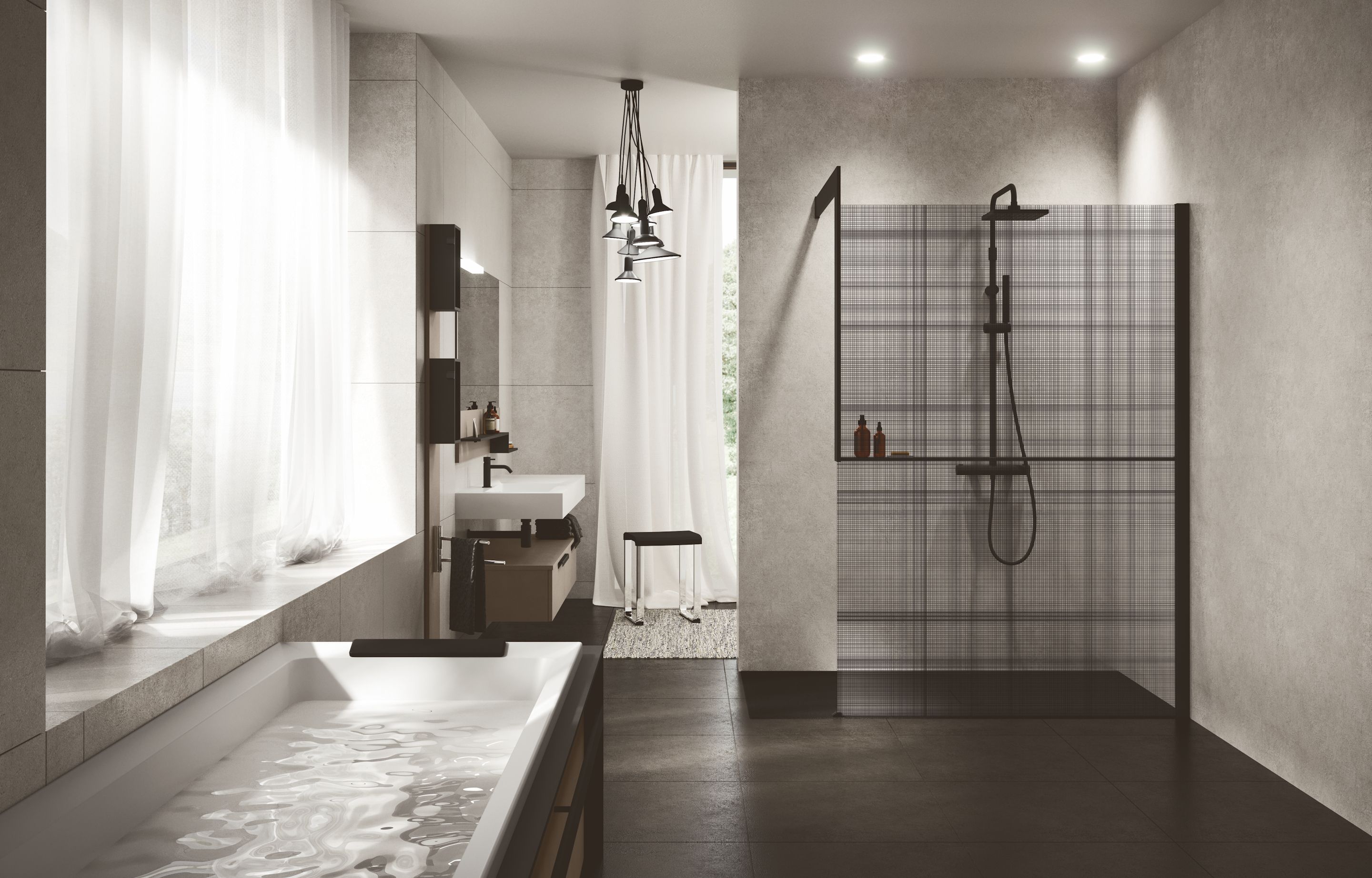 Espaces douche - Kuadra H Frame sérigraphié